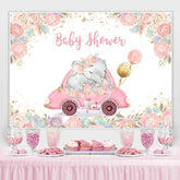 Aquarell Rosa Elefant babydusche Party Hintergrund